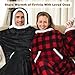 Tirrinia Hooded Wearable Blanket with Sleeves, Full Body Throw Reading Wrap TV Blankets, Cozy Flannel Blanket Robe, Snuggle Gift for Adult Women Men Mom Grandma