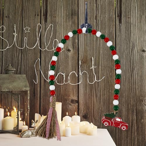 Decoración de la granja de madera SHINEOFI con cuentas y borlas puras 7