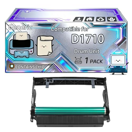 Image of D1710 Drum Unit Compatible for Dell 1700 1700 n 1710 1710 n P 1700 P 1700 n P 1700 Series Printers, With Chip, 30000 Pages, Vibrant Colours (1 Pack Black)
