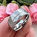TUTISS 8mm Hammered Tungsten Rings for Men Women Couple Fashion Jewelry Engagement Wedding Bands Offset Line Matte Finish Comfort Fit Size 11.5