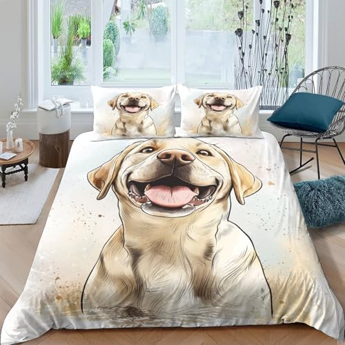 Housse de couette microfibre inaltérable avec motif animal de dessin animé
