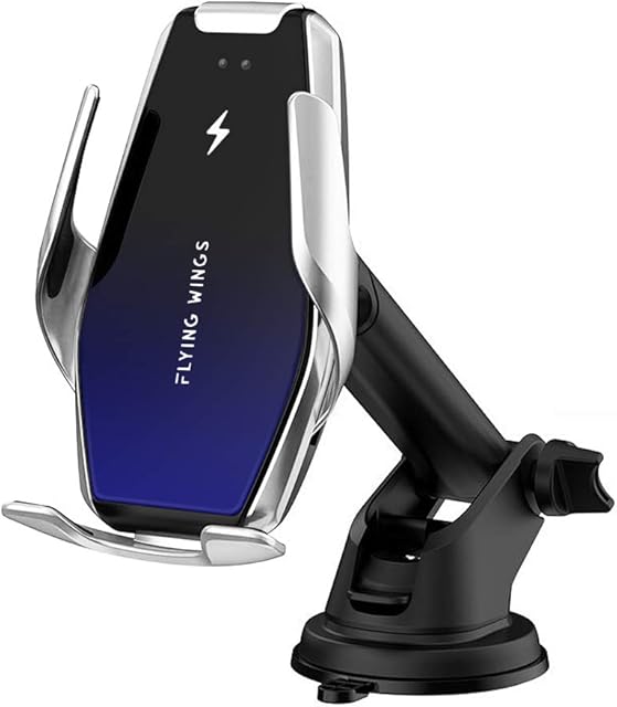 YIANERM Auto-Clamping Wireless Car Charger Mount, 2 in 1 Qi 15W/10W/7.5W Fast Wireless Inductive Air Vent/Dashboard Mount Phone Holder Compatible with iPhone 8/8 P/iPhoneX Samsung Galaxy S9+/S8+