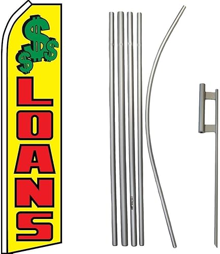 Premium Loans Cash Money Swooper Flag & 16ft Flagpole KitGround