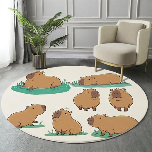 Tapis capybara lavable résistant aux bruits pour grand salon