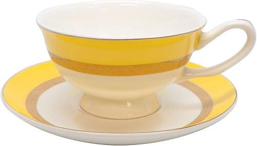 Miniatura 3 de Royalty Porcelain - Juego de vajilla de 20 piezas, color amarillo de lujo, porcelana prémium