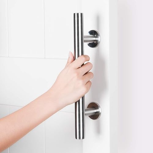 Miniatura 7 de SMARTSTANDARD Kit de herrajes para puerta de granero de níquel cepillado de 6 pies y juego de manijas de puerta de granero de acero inoxidable de 12