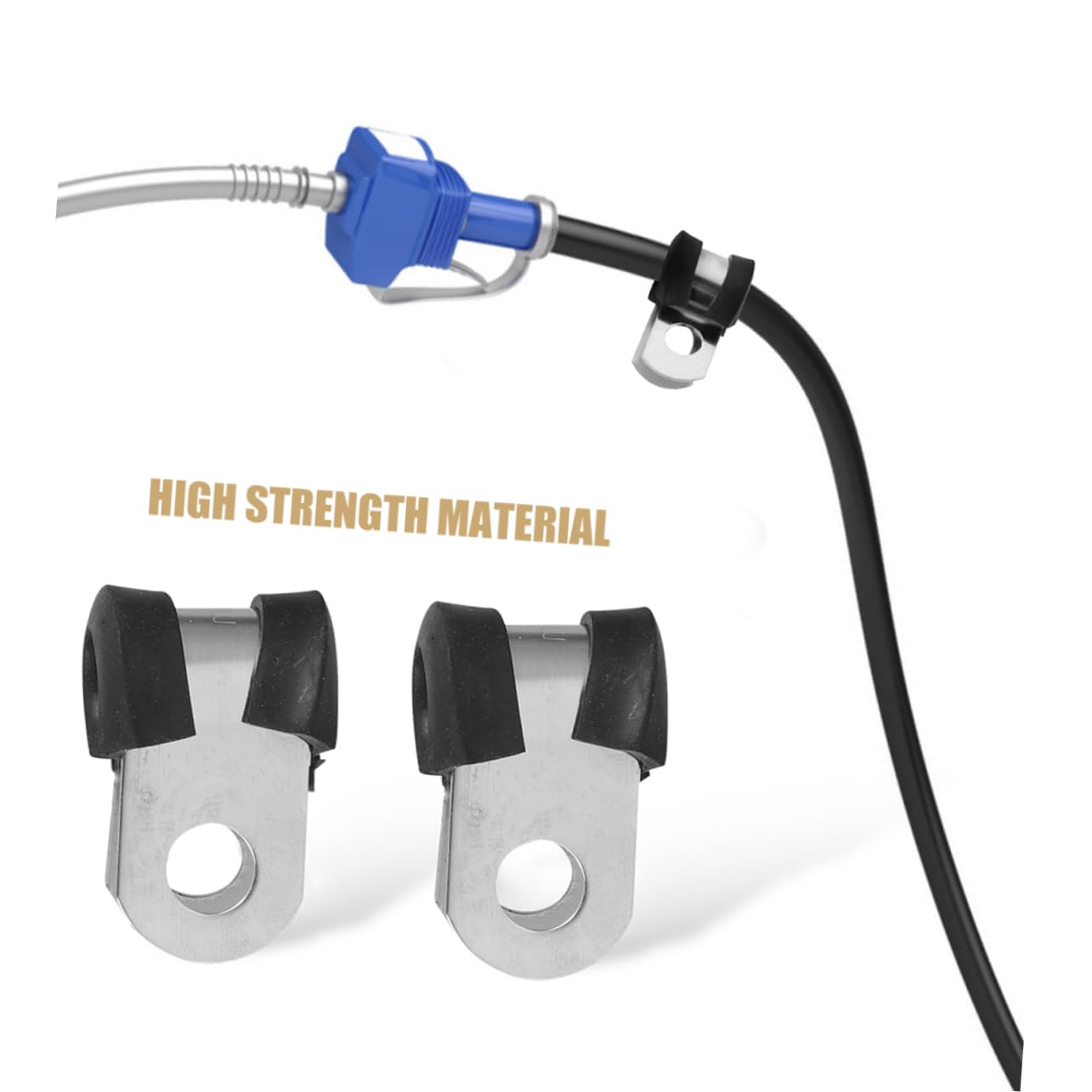 NULYLU Stainless Steel Management Clamps 100pcs Pipe Clamp Set R-shape Design