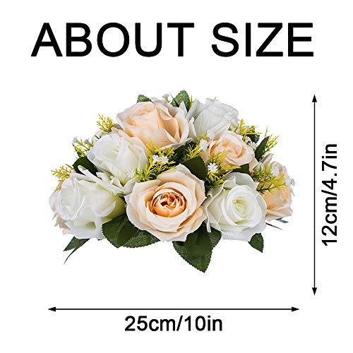 Sziqiqi Pack Of 10 Fake Flower, Silk Rose Flowers, Suit For Wedding/Party Centerpiece Road Lead Flower Rack Decorations, 10 Pieces #TOP7