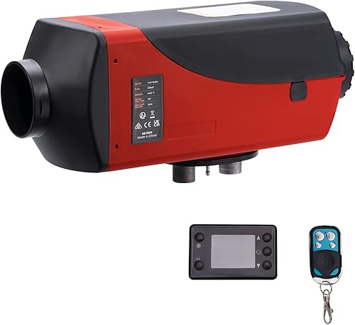 Miniatura 1 de maXpeedingrods Calentador de aire diésel de 12 V 5 KW pantalla LCD con silenciador sin perforación tanque de 9 L para caravana remolque camioneta