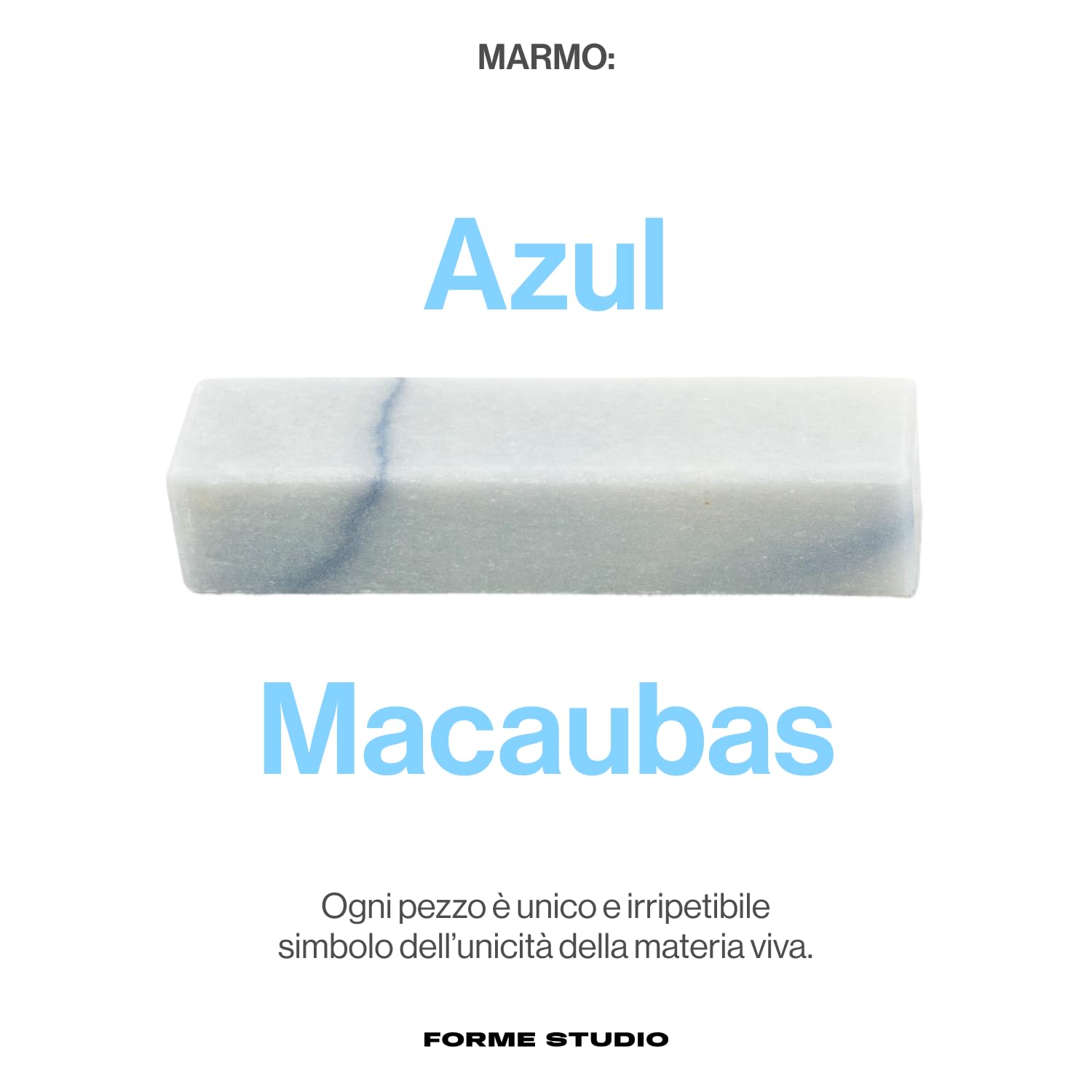 FORME STUDIO Poggia Posate Design in Marmo Azul Macaubas – Set 4 Pezzi – Poggia Bacchette Artigianale Made in Italy – Elegante Accessorio da Tavola per Occasioni Speciali