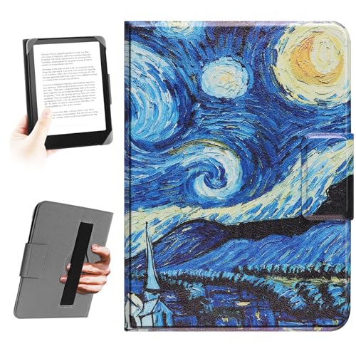 HoYiXi Universal Case for 6.8-Inch,7-Inch eReaders.Compatible with Kindle, Kobo, Paperwhite, Pocketbook, Tolino eReaders. Elastic Rope Cover for 6" -7" E-Book Readers.Starry Night