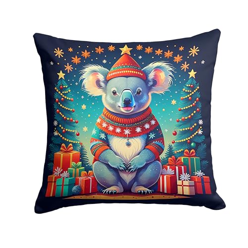 Caroline's Treasures DAC1186PW1818 Koala Christmas Fabric Decorative Pillow Machine Washable, Indoor Outdoor Decorative Pillow for Couch, Bed or Patio, 18Hx18W