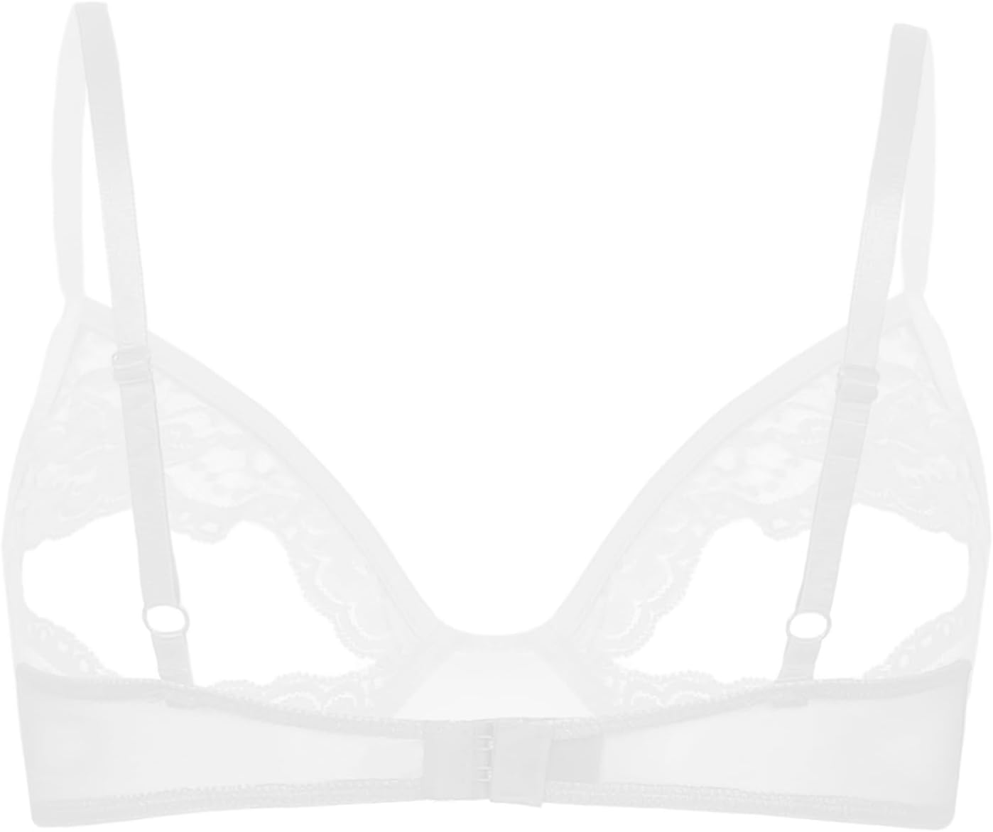 Women's Lingerie Soft Sheer Lace Floral Adjustable Spaghetti Straps Bralette Wire-Free Bra