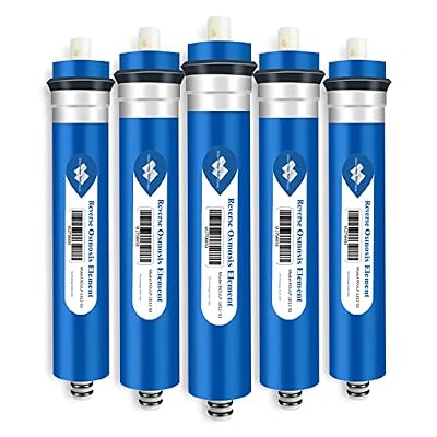 Membrane Solutions Reverse Osmosis Membrane 50 GPD 11.75"x1.75" RO Membrane Water Filter Replacement Fits Under Sink RO Drinking Water Purifier System 5-Pack