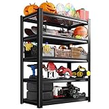 LBVSKK 5-Tier Garage Shelving,Adjustable Heavy Duty Metal Shelving,Storage Shelves for Basement Warehouse Kitchen,72" H x35.4 W x 15.7" D,Black