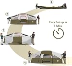 CAMPROS CP Tent 8 Person Camping Tents, Weather Resistant Family Tent, 5 Large Mesh Windows, Double Layer, Divided Curtain for Separated Room, Portable with Carry Bag