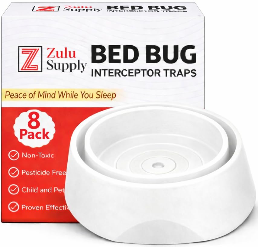 Zulu Supply Bed Bug Interceptors, Traps, Bedbug Monitor, Insect Detector for Bed Legs or Furniture