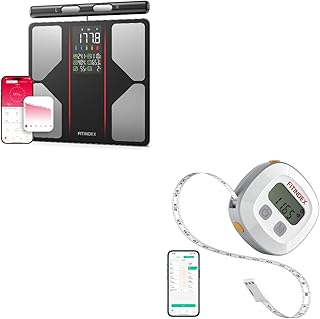 FITINDEX Body Measuring Tape, FITINDEX Smart Scale for Body Weight, Body Composition Analyzer with 8-Electrode