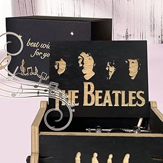 ORIMAMI The Beatles Gifts – Let It Be Classic Handcrank Carved Wooden Music Box,Gifts for The Beatles Fans Friends Family Mother’s Day/Father’s Day/Christmas/Anniversary (01) - Les Beatles, Paul McCartney, John Lennon, RIngo Starr, George Harrison