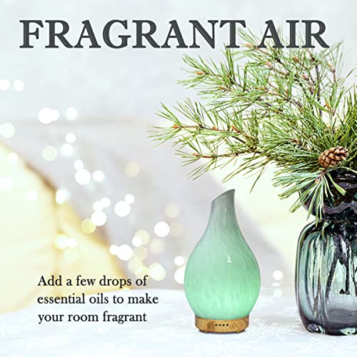 Glass Essential Oil Diffuser, 100Ml Cool Mist Humidifier Aromatherapy Diffuser For Essential Oils 7 Colors Night Light Timer Ultrasonic Aroma Diffuser Auto-Off Protection For Home (White) #TOP5
