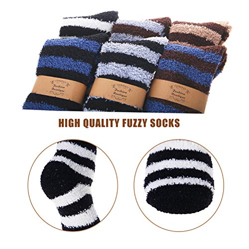 6 Pairs Mens Fuzzy Socks, Warm Winter Slipper Socks For Men #TOP1