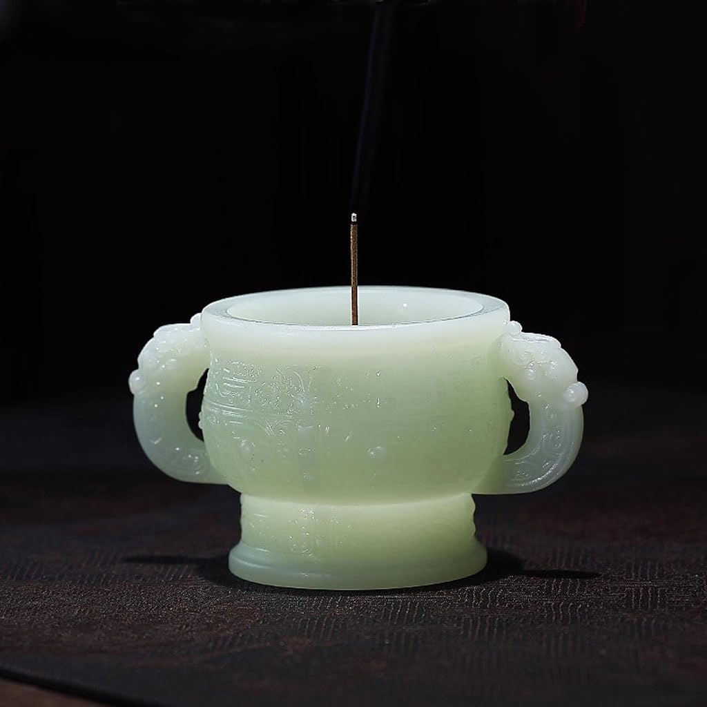 Quemador de incienso de cascada, quemador de incienso chino antiguo para interiores, soporte de incienso de jade con base de reflujo