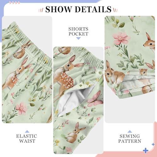 Deer Grass Pattern Pajama Pants Elastic Waist Lounge Pajama Bottoms Long Pj Pants with pockets4