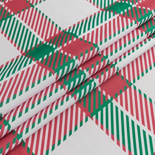 Jubilantex Tablecloth 84" inch Green and Red Plaid Waterproof Wrinkle-Free Washable Christmas Decoration Fabric Table Cover for Dining Outdoor Party Holiday Kitchen,60 x 84 inch by Jubilantex - Image 4