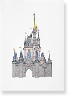Disney World Castle Detailed Art | Prints taken from my VERY DETAILED drawing & watercolour painting. Perfect Disney Castle Gift