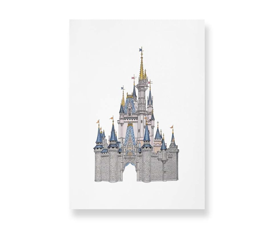 Disney World Castle Detailed Art Prints Taken From My Very Detailed Drawing Watercolour Painting Perfect Disney Castle Gift Amazon Co Uk Handmade Products