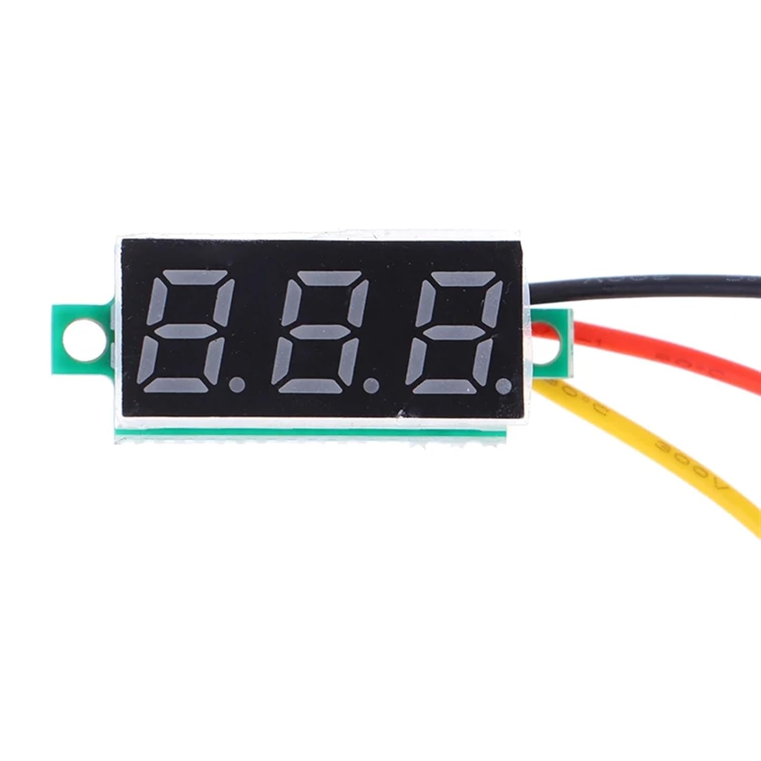 0.28 Inch 3 Wires Digital Voltmeter DC 0-100V Voltage Tester Mini DC Voltmeter Meter 12V Volt Detector Red Green Blue Yellow(Yellow)