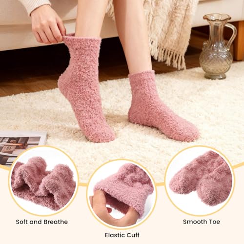 Image of Womens Fluffy Fuzzy Socks,Winter Cozy Soft Warm Socks Gifts for Womens | Soft Comfortable Warm Womens Fluffy Fuzzy Socks
