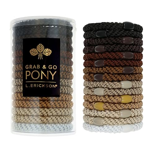 Brown and Beige Hair Ties for Thick Hair, Grab &