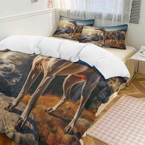 Housse de couette chien 3 pièces coton polyester parure lit king