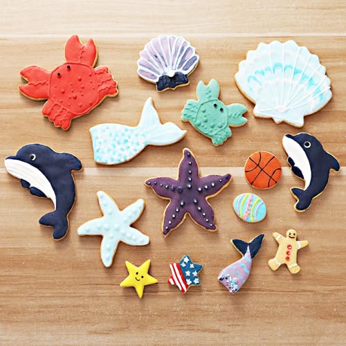 Under The Sea Cookie Cutters 15-Pc. Set, Mermaid Tail, Starfish, Seashell, Dolphin, Crab and More, Large Fun Shapes Biscuit Fondant Cutters, Stainless Steel Sandwich Biscuit Cutter Mold for DIY Baking by Vinoil - Image 7