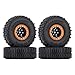 INJORA RC Tires 1.0 Wheel Rims & Mud Tires Set for 1/24 RC Crawler Car Axial SCX24 AXI90081 AXI00001 Upgrade Parts(Goldï¼†Black)