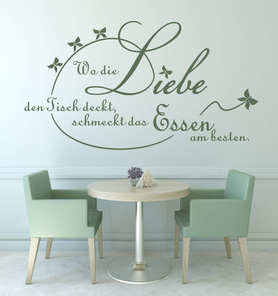 Timalo Wandtattoo Küche – „Wo Die Liebe Den Tisch Deckt…“ In Pastellrosa, 180x90 Cm