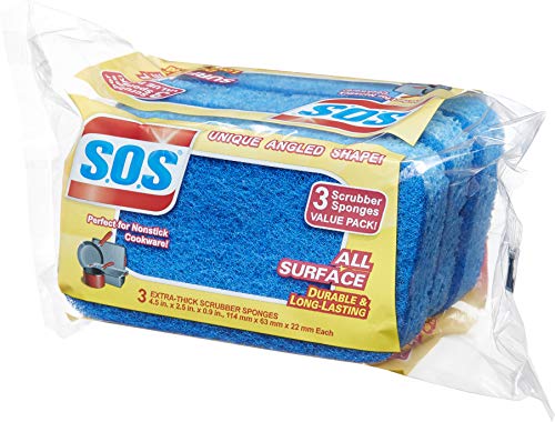S.o.s Heavy Duty Scrubber Sponge, Clorox Cleaning Sponge, Healthcare Cleaning And Industrial Cleaning, 3 Count (Pack Of 8) - 91028 #TOP4