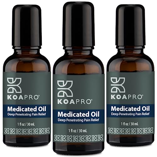 KOAPRO Menthol Medicated Oil Roll-On – Potent Pain Relief Rub, Massage Oil for Sore Muscles, Migraine, Stress Relief – Joint and Muscle Rub Medicated Ointment, 3 x 1 Fl oz