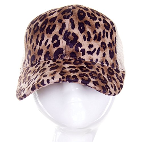 Scarvesme Leopard Cheetah Animal Print Messy High Buns Trucker Ponycap Ponytail Baseball Adjustable Cap For Women Girl #TOP4