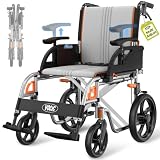 VOCIC U12 Lightweight Folding Wheelchair, 13kg, Multi-Point Ergonomic Fit