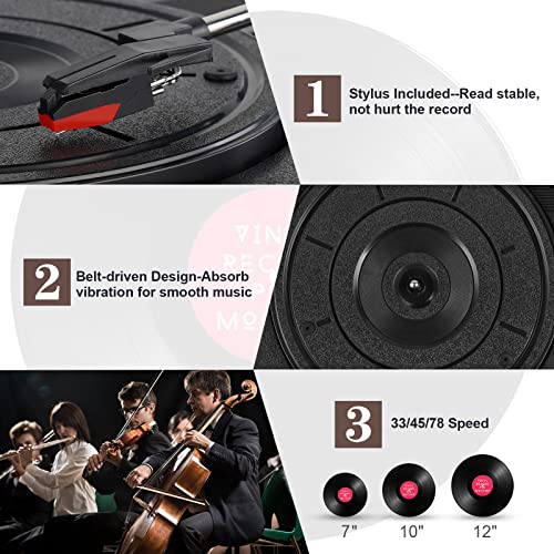 Giradischi Retr&ograve; Multifunzione In Legno, Lettore Cd Mp3 E Usb, Radio Lw