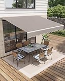 RBFGYIOP Tenda da Sole a Bracci Estensibili 3,5x2,5m, Tenda da Sole per Esterno Protezione UV40+ e Impermeabile, con Manovella per Balcone, Terrazzo e Giardino, Struttura Robusta in Alluminio e Ferro