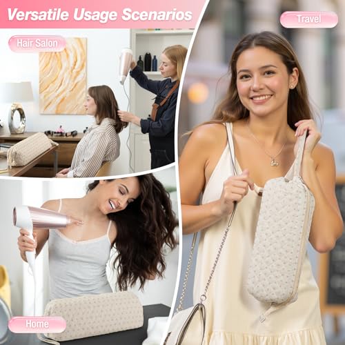 Voryssent Quilted Hair Tool Travel Bag, Shark Flex Style Travel Case For Dyson Hair Dryer Airwrap Bag, Curling Iron Bags Quilted For Shark Dyson Revlon Organizer Accessories (A-Flower) by Voryssent - Image 7