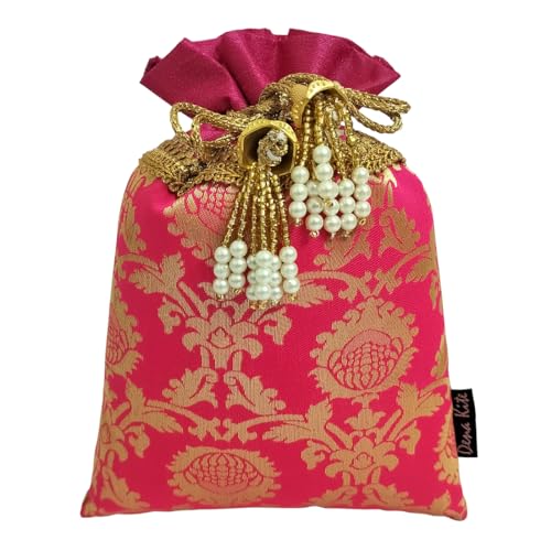 Dena Kite Brocade silk potli bags for women. (Brocade silk pouch; 10pcs, 20pcs, 50pcs and more)