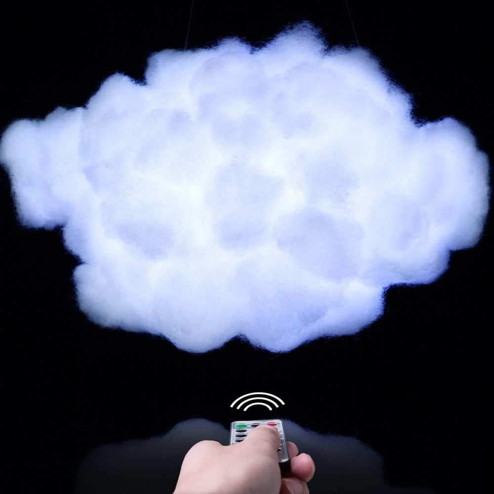 PROLOSO Handmade Cloud Light DIY Kit, Easy for Adults and Kids, Adjustable Brightness, 9 Modes, White Color, Cute Night Light in House and Coolest Choice on Facebook