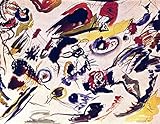 PTLYE Famoso Arte Mural en lienzo Cuadros Decorativos la primera acuarela abstracta de Wassily Kandinsky para la Decoración del Pasillo 60x90cm