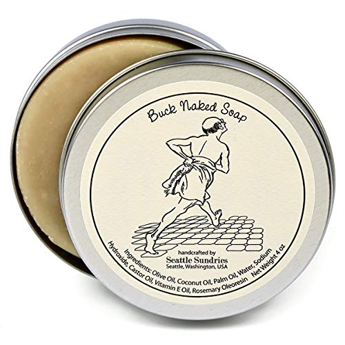 Seattle Sundries | Fragrance-Free Bar Soap - 1 (4oz) Gentle Unscented Bar Soap for Sensitive Skin in a Low Waste Travel Tin - Simple, Naked Soap Seattle Sundries | Fragrance-Free Bar Soap - 1 (4oz) Gentle Unscented Bar Soap for Sensitive Skin in a Low Waste Travel Tin - Simple, Naked Soap