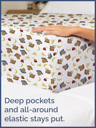 Image of Kids Twin Size Monkeys Bed Sheets - 3 Piece Kids Monkeys Sheet Set