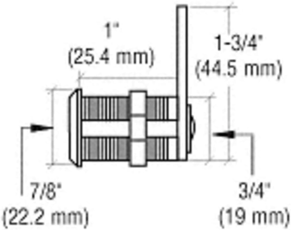 CRL Brushed Nickel Randomly Keyed Cam Lock D805BN